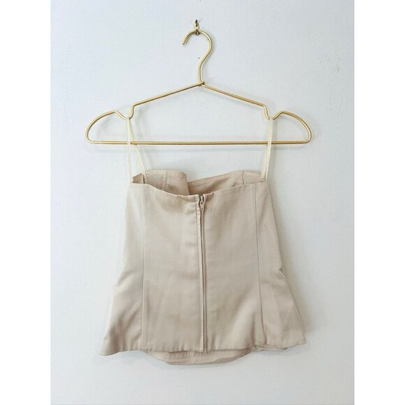 BCBG Maxazria Women’s Strapless Tan Bustier Zip Corset Cropped Top, Size S - Picture 8 of 8